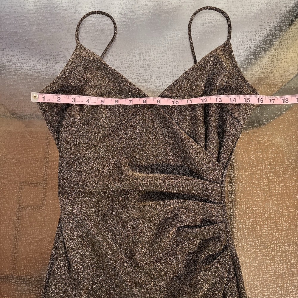 Vintage Windsor Y2K Dress Womens Large Prom Gown Glitter Slip High Slit Wedding - Picture 4 of 8